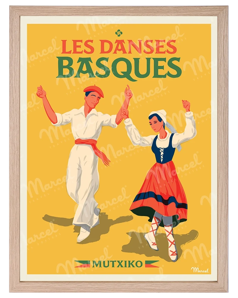 Affiche PAYS BASQUE "Les Danses Basques"