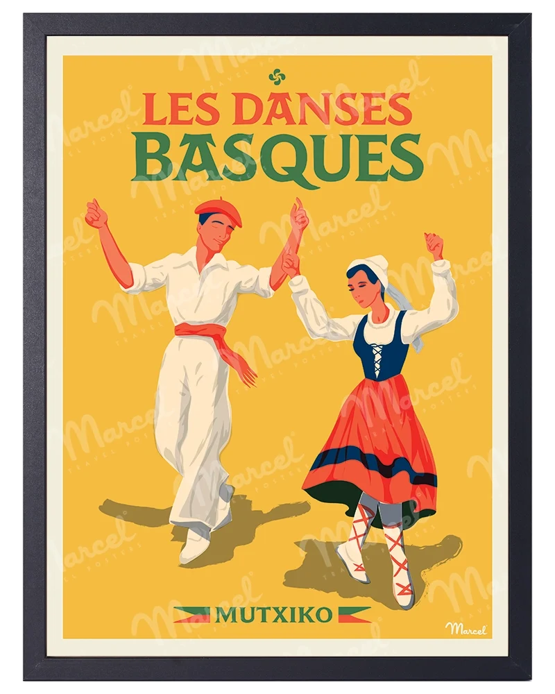 Affiche PAYS BASQUE "Les Danses Basques"
