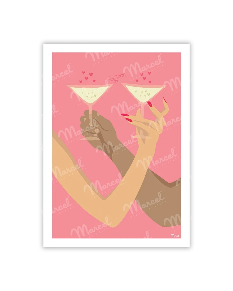 Carte Postale Amour "Champagne"