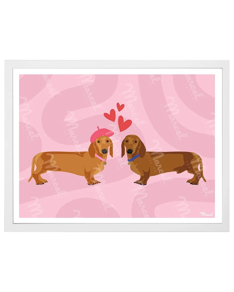 Affiche "Couple Teckels"
