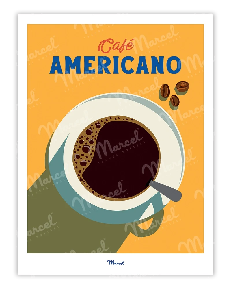 Affiche Travel Color "Café Americano"