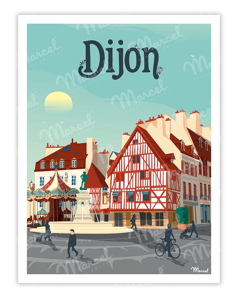 Affiche DIJON "Place François-Rude"
