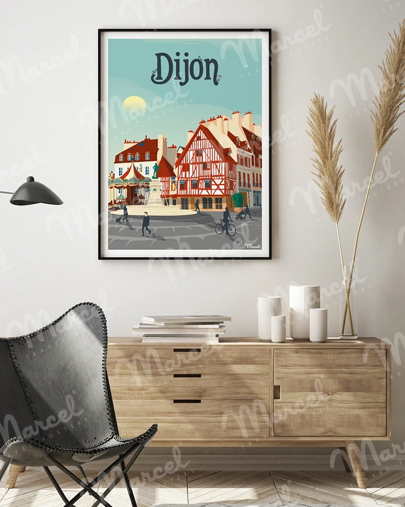 Affiche DIJON "Place François-Rude"
