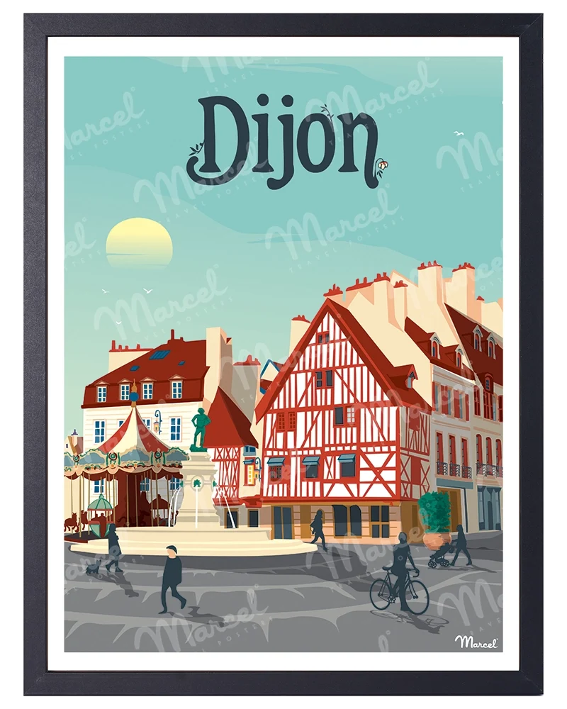 Affiche DIJON "Place François-Rude"