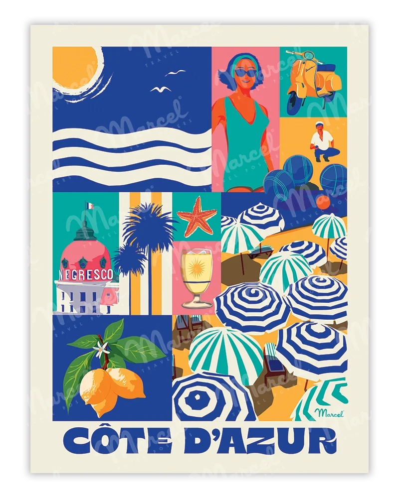 Affiche City Color CÔTE D'AZUR