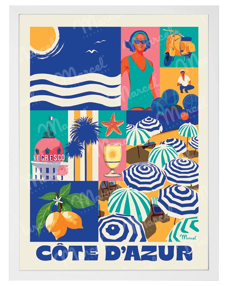 Affiche City Color CÔTE D'AZUR