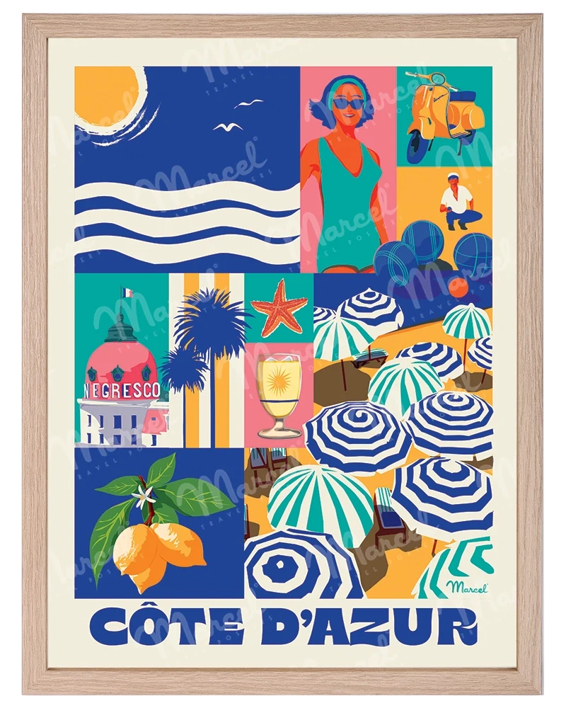 Affiche City Color CÔTE D'AZUR