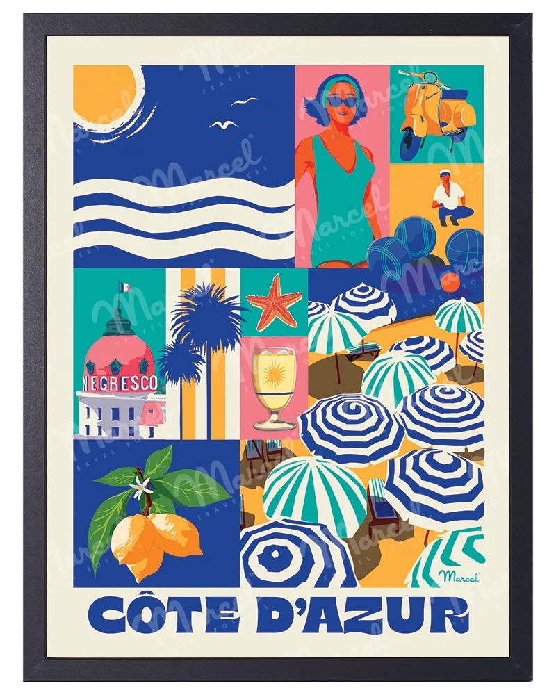Affiche City Color CÔTE D'AZUR