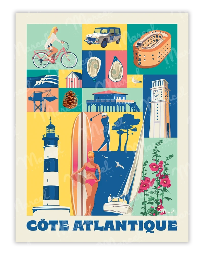 Affiche City Color CÔTE ATLANTIQUE