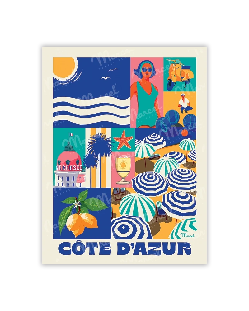 Carte Postale City Color CÔTE D'AZUR