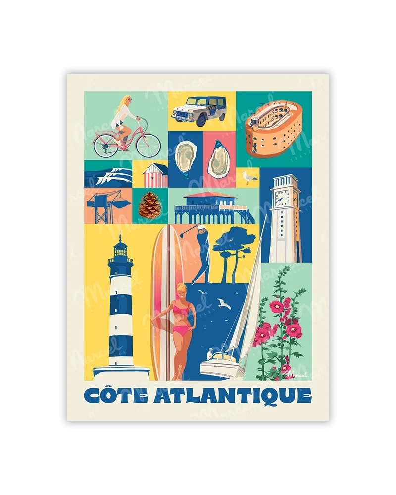 Carte Postale City Color CÔTE ATLANTIQUE