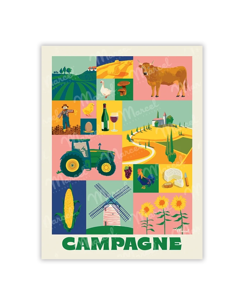 Carte Postale City Color "Campagne"
