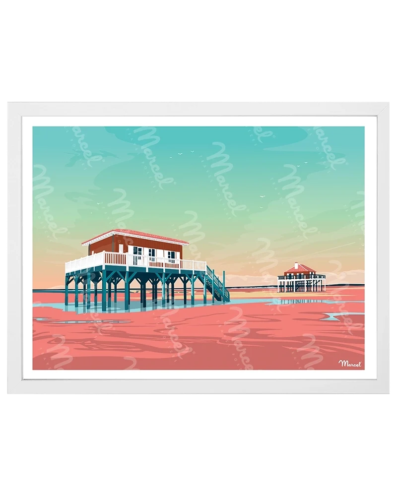 Affiche ARCACHON "Cabanes Tchanquées"