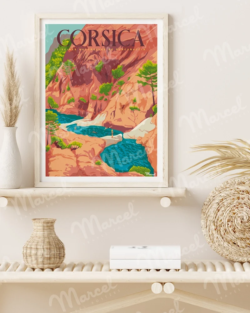 Affiche CORSE "Cascades de Purcaraccia"