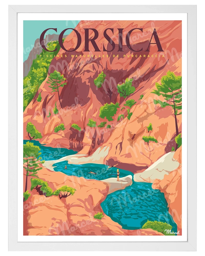 Affiche CORSE "Cascades de Purcaraccia"