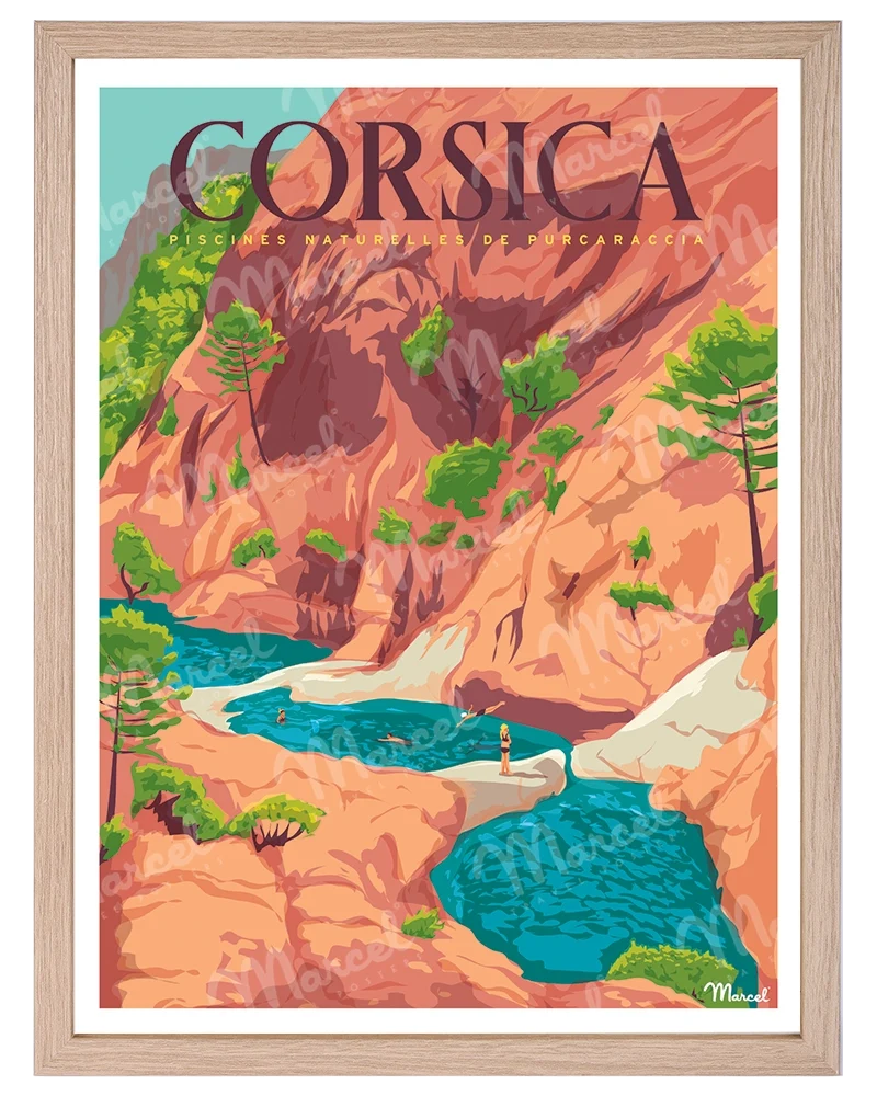 Affiche CORSE "Cascades de Purcaraccia"