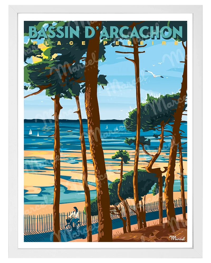 Affiche BASSIN D'ARCACHON "Plage Pereire"