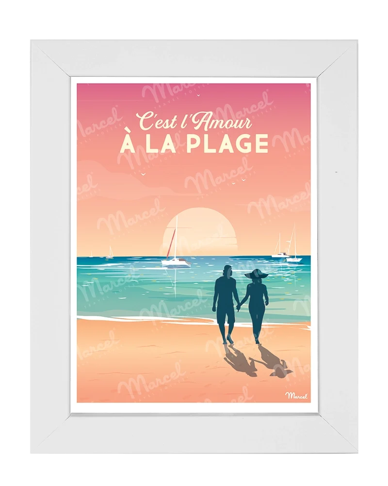 Carte Postale "C'est l'amour à la plage"