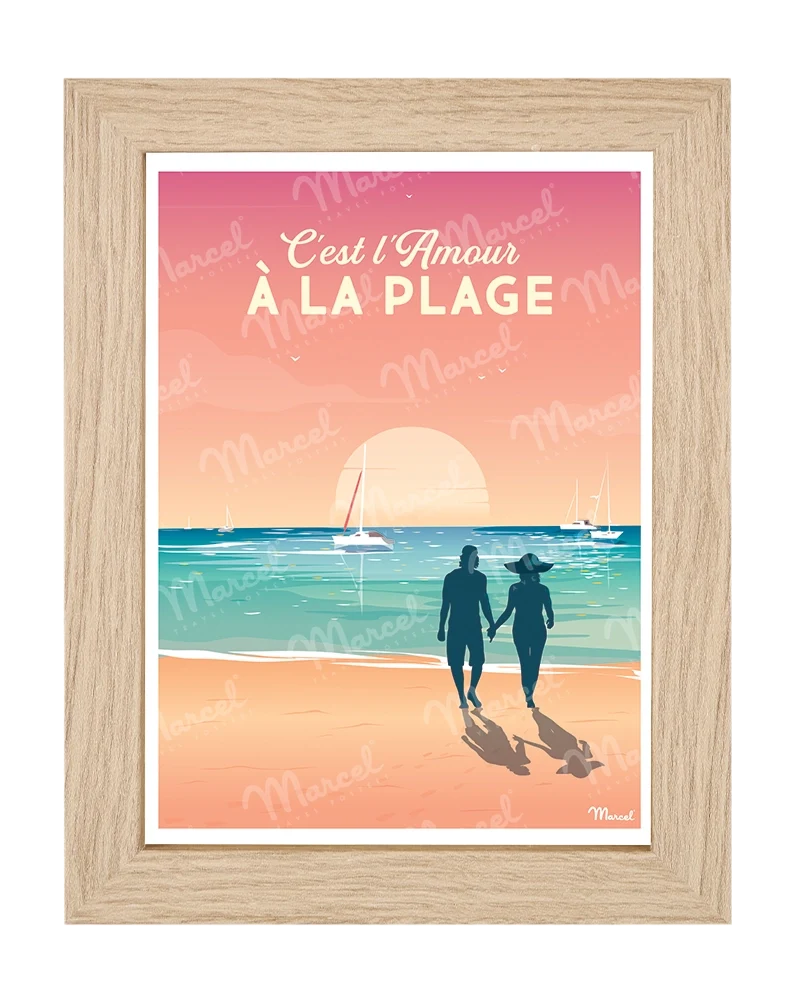 Carte Postale "C'est l'amour à la plage"