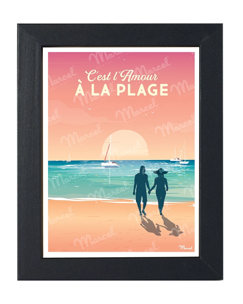 Carte Postale "C'est l'amour à la plage"