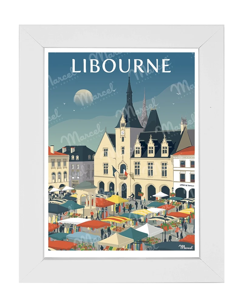 Carte Postale LIBOURNE "Place du Marché"