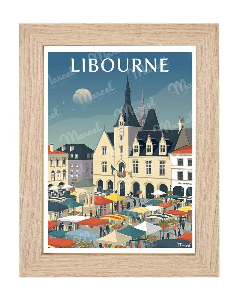 Carte Postale LIBOURNE "Place du Marché"
