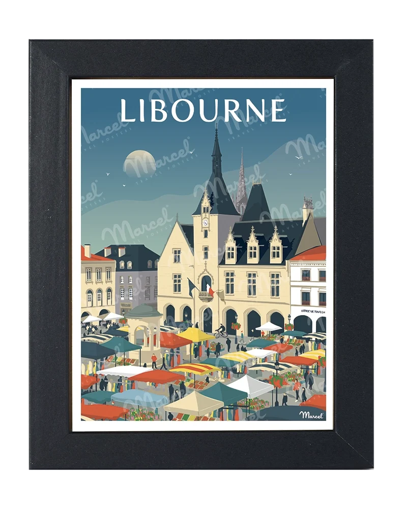Carte Postale LIBOURNE "Place du Marché"