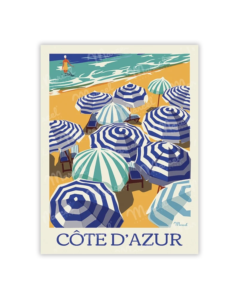 Carte Postale CÔTE D’AZUR "Les Parasols"