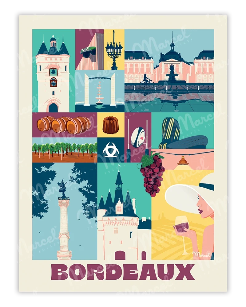 Affiche City Color BORDEAUX