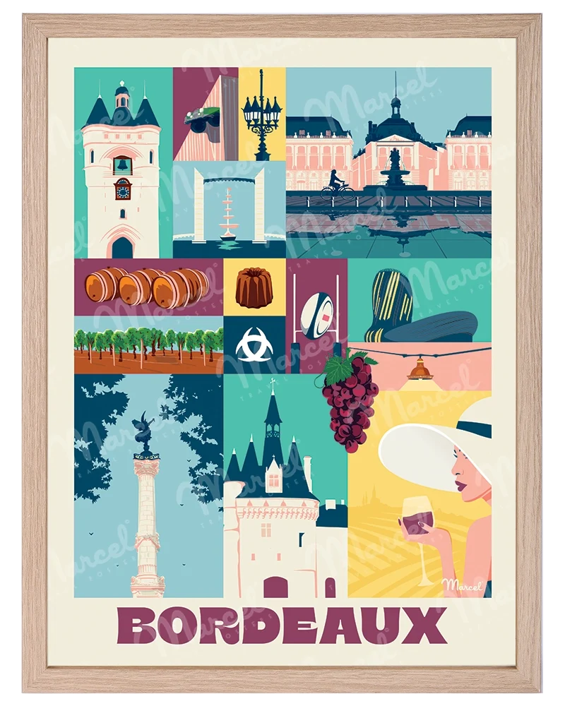 Affiche City Color BORDEAUX