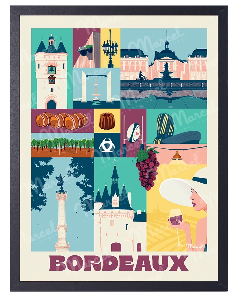 Affiche City Color BORDEAUX