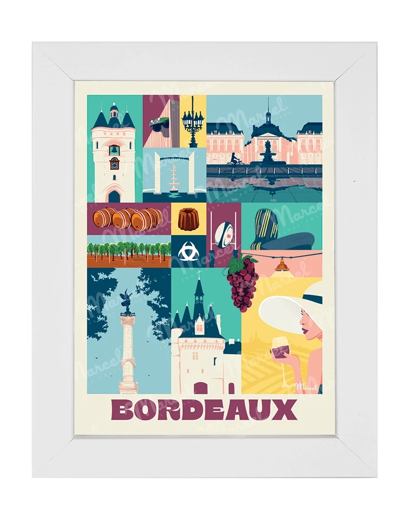 Carte Postale City Color BORDEAUX
