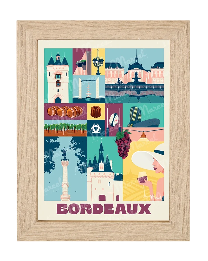 Carte Postale City Color BORDEAUX