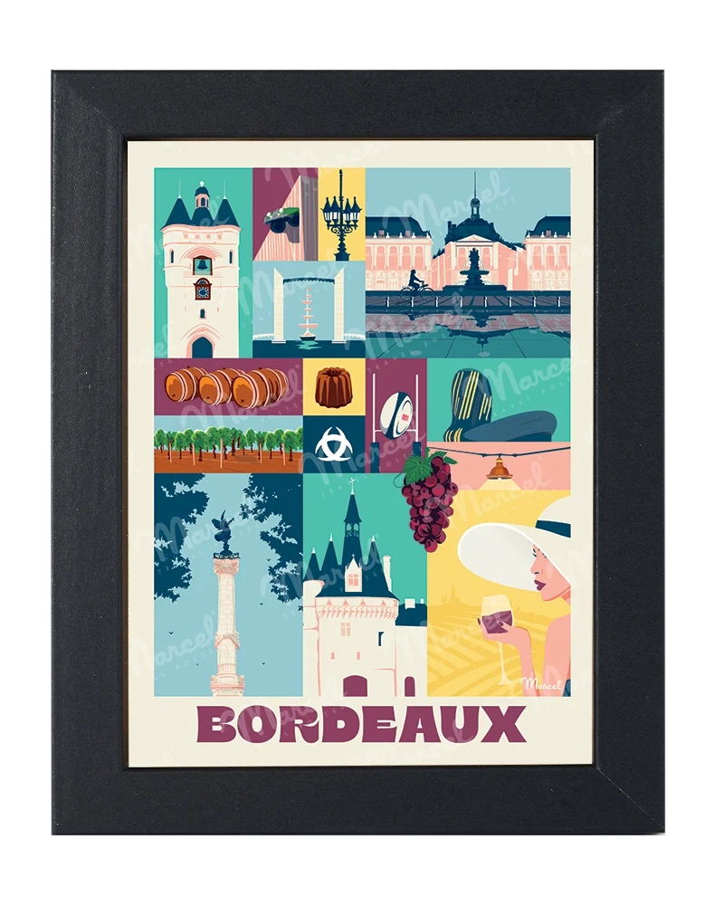 Carte Postale City Color BORDEAUX