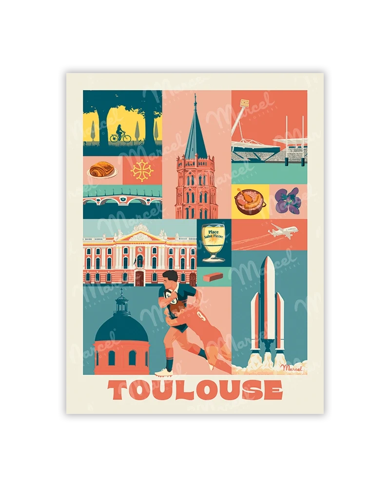Carte Postale City Color TOULOUSE