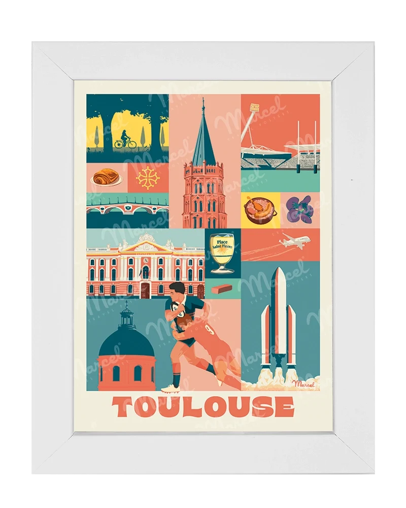 Carte Postale City Color TOULOUSE