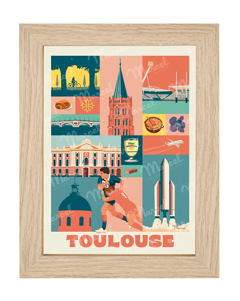 Carte Postale City Color TOULOUSE