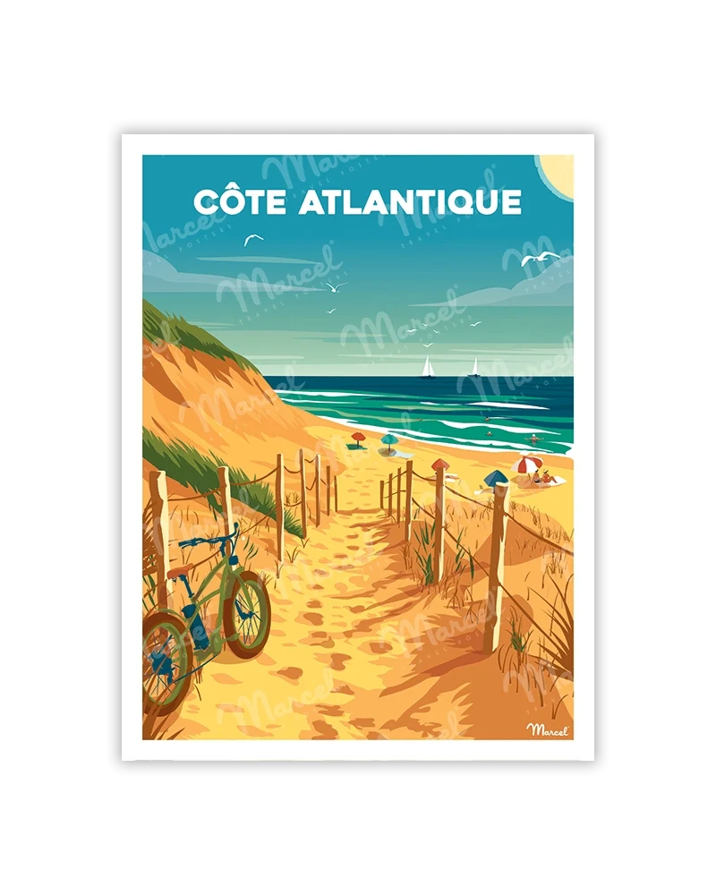 Carte Postale CÔTE ATLANTIQUE "Les Dunes"