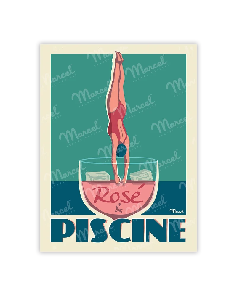 Carte Postale "Rosé et Piscine"