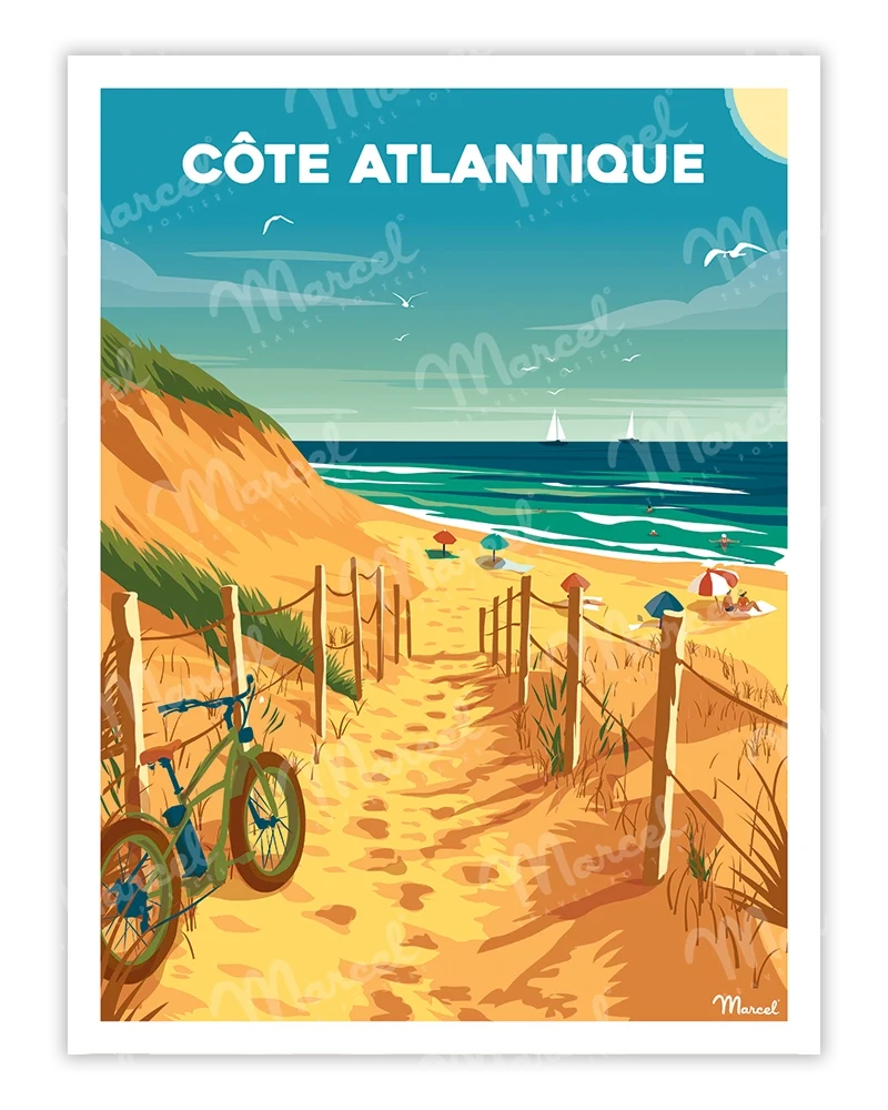 Affiche CÔTE ATLANTIQUE "Les Dunes"