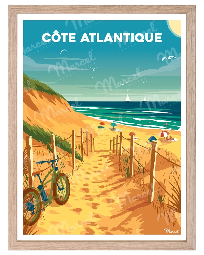 Affiche CÔTE ATLANTIQUE "Les Dunes"