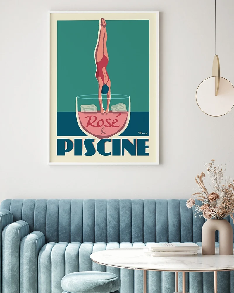 Affiche "Rosé et Piscine"