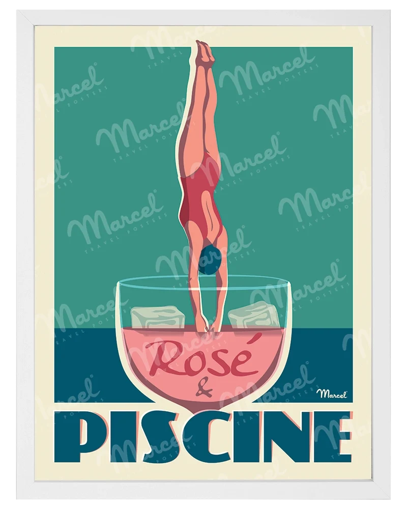 Affiche "Rosé et Piscine"