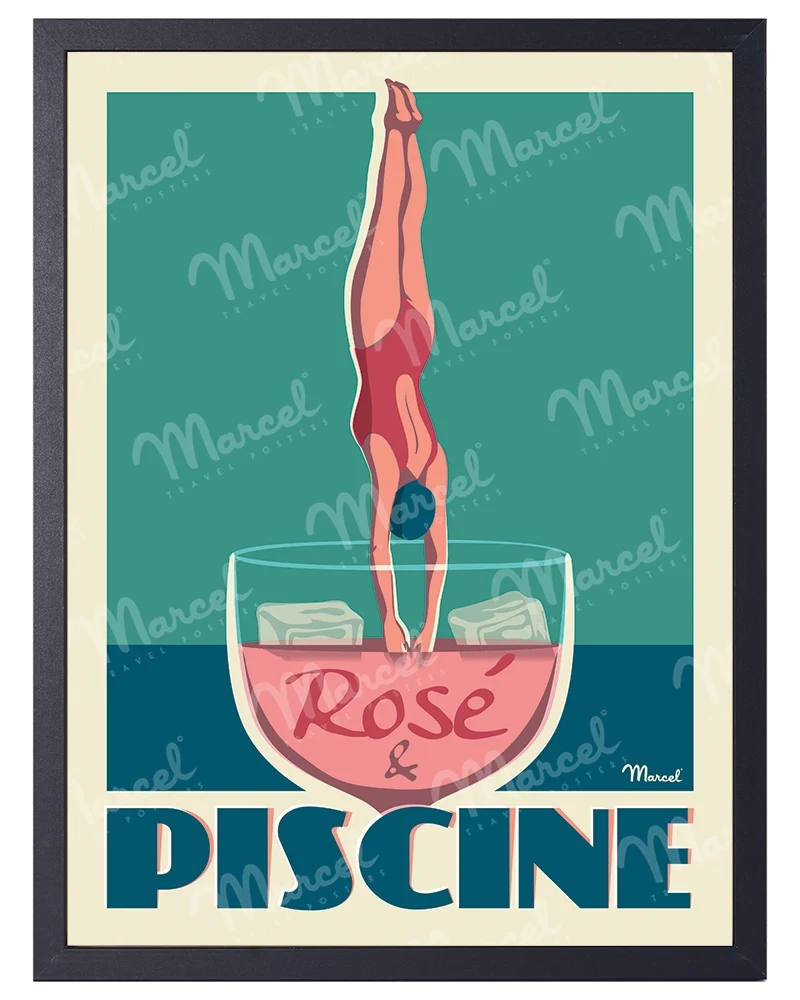 Affiche "Rosé et Piscine"