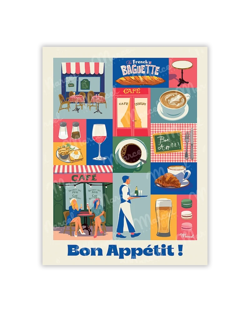 Carte Postale City Color "Bon Appétit"