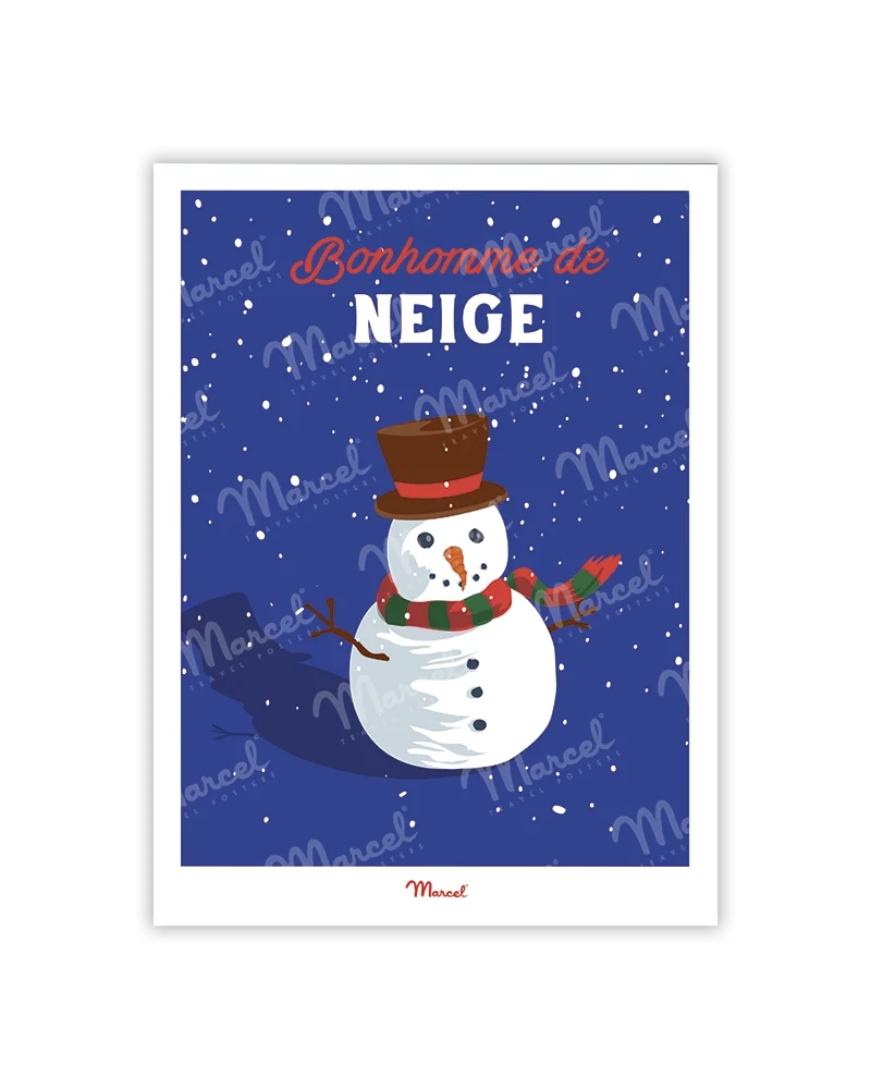 Carte Postale Travel Color "Bonhomme de neige"