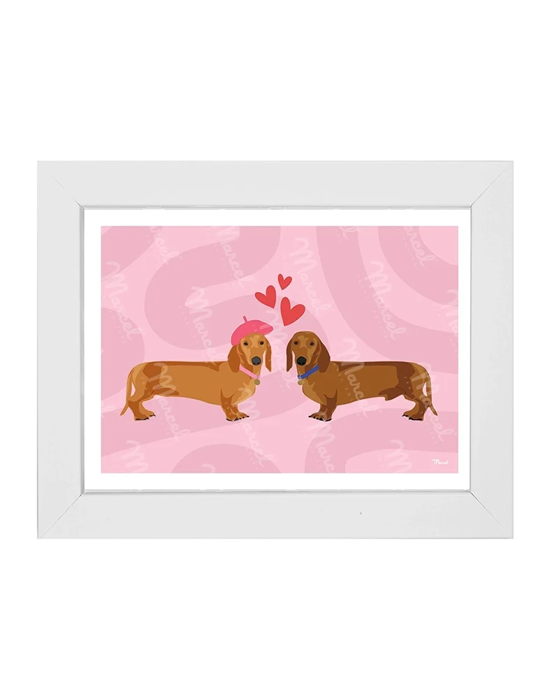 Carte Postale Amour "Couple Teckel"