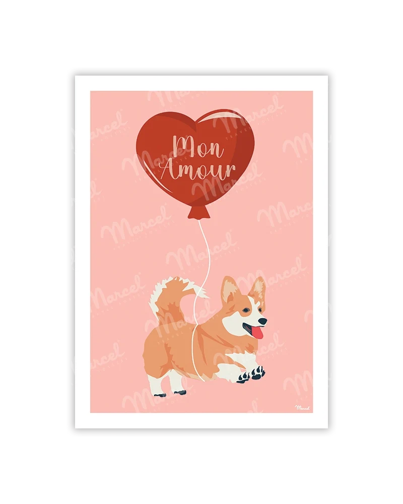 Carte Postale AMOUR "Corgi"