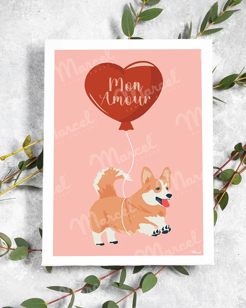 Carte Postale AMOUR "Corgi"