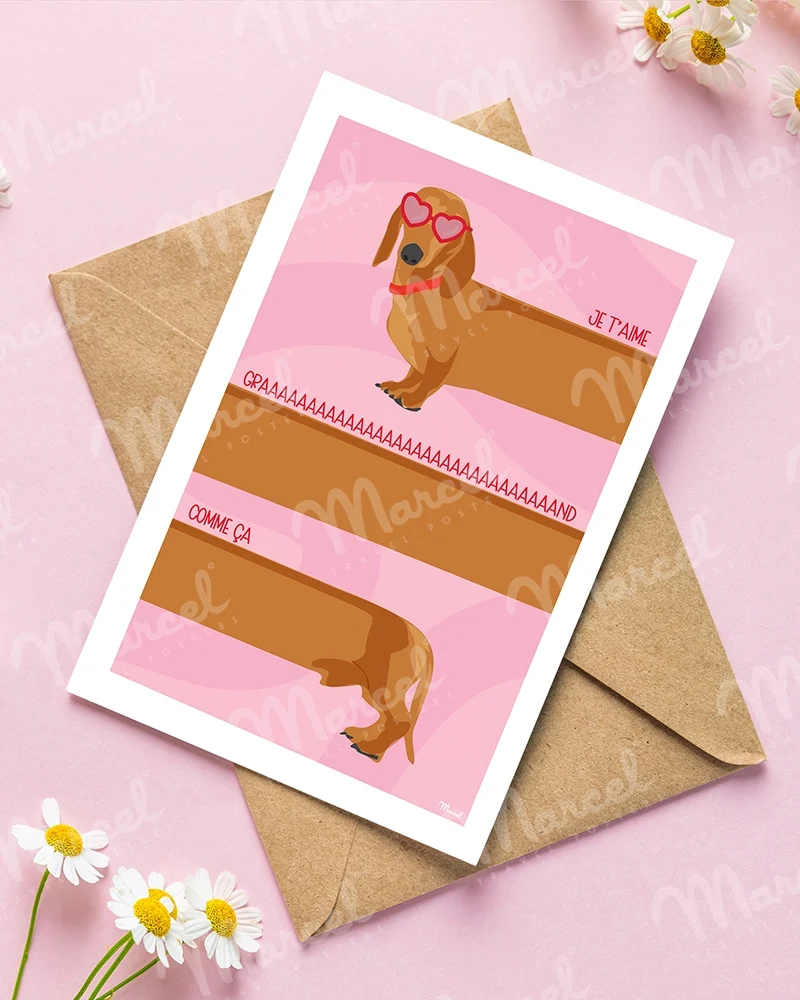 Carte Postale AMOUR "Teckel"